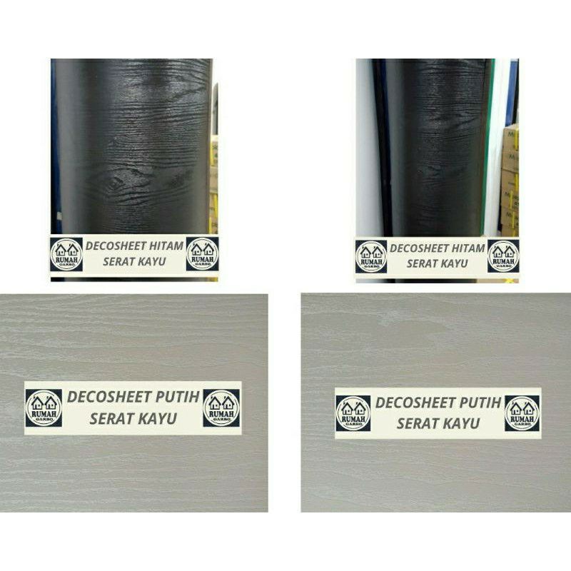Decosheet HITAM PUTIH SERAT KAYU Taco Sheet Decosit Pelapis Triplek Meja Lemari Dekosit Furniture