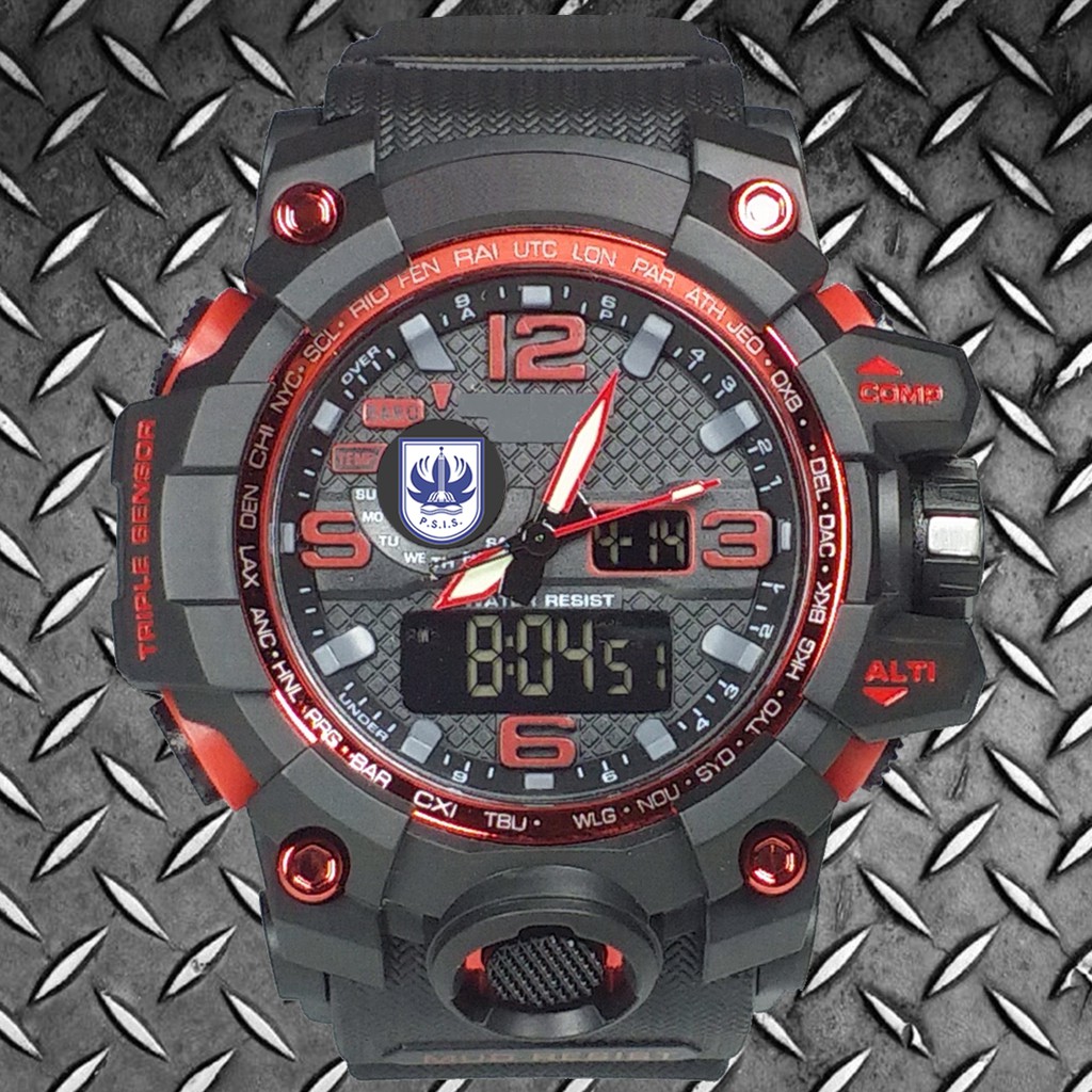 (Istimewa Bossque) Jam PSIS Double Time List Merah (Exclusive)