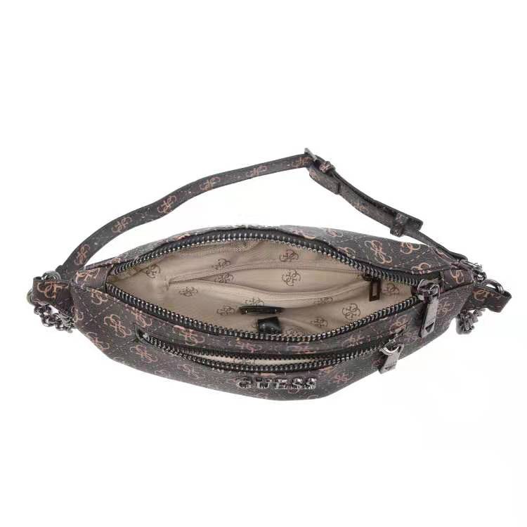 TAS PINGGANG WAIST BAG GUESSS/GS RONNIE BERMOTIF DOUBLE ZIPPER FASHION IMPORT #3144