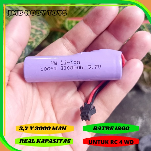 BATRE MOBIL REMOTE 3.7 VOLT 3000 MAH(18650) BATRE MAINAN MOBIL REMOT UNTUK 4 WD