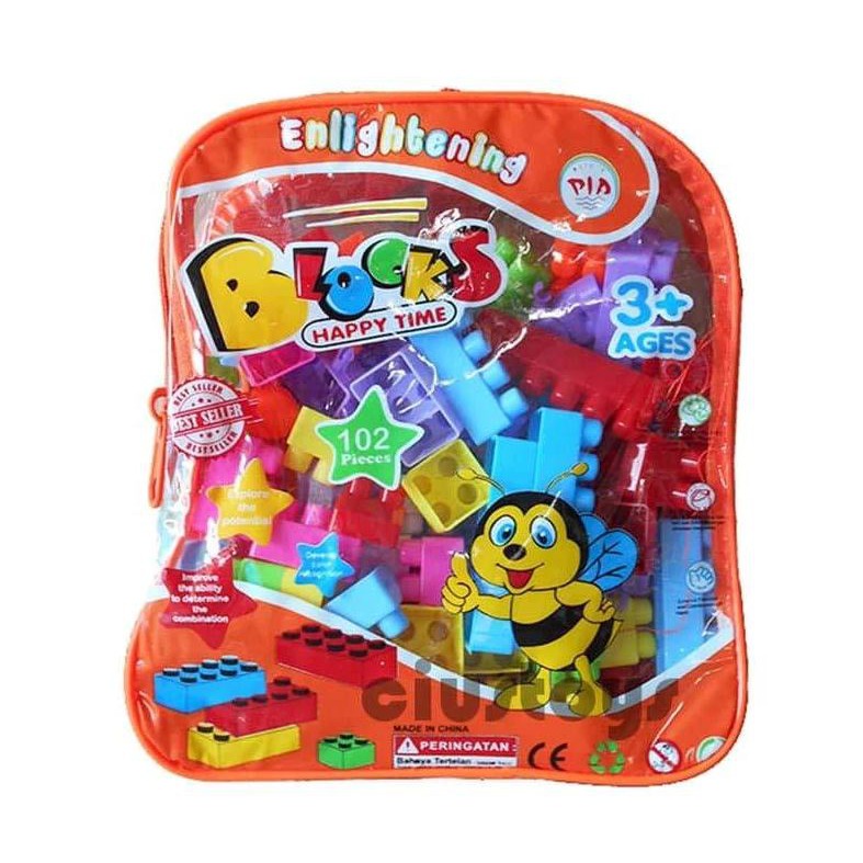  LEGO  BLOCK TAS 102 pcs MAINAN  EDUKASI EDUKATIF HJ3836 