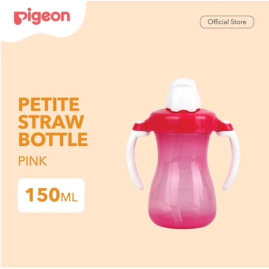 PIGEON Petite Straw Bottle Botol Cangkir Gelas Minum Anak Bayi 150ML 150 ML Training Cup Pink Blue Orange