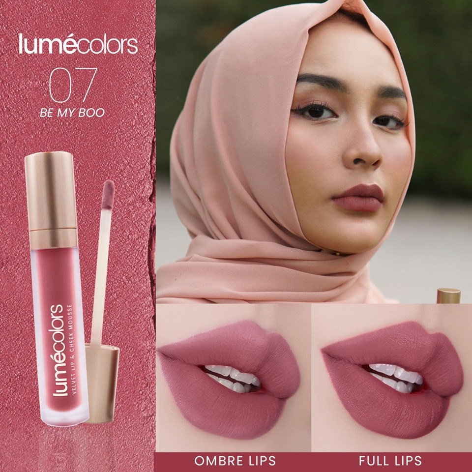 Lumecolors BE MY BOO VELVET LIP &amp; CHEEK MOUSSE 3 IN 1 by CHRISTINA LIE BPOM HALAL lipstick