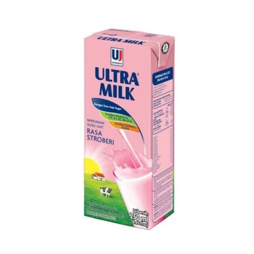 

Ultra Milk UHT Strawberry 250 ml, 1 karton isi 24