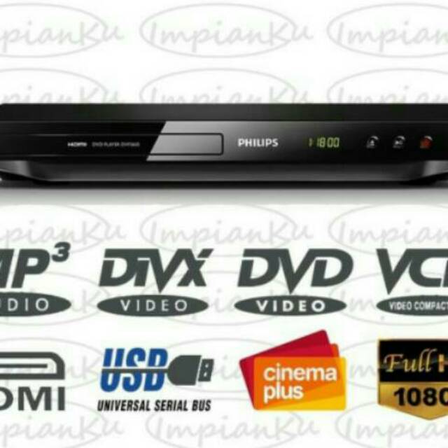 Philips DVP3680K DVD Player HDMI    Free Kabel HDMI