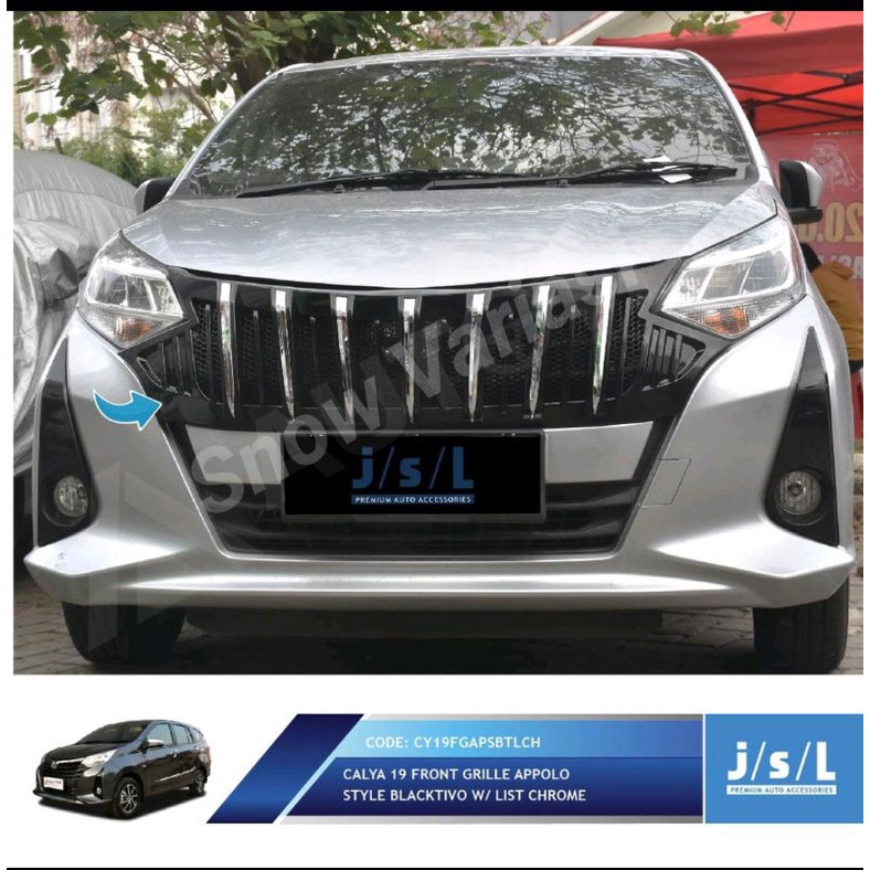 JSL Appolo Grill Depan Calya 19 Front Grille Blacktivo Chrome