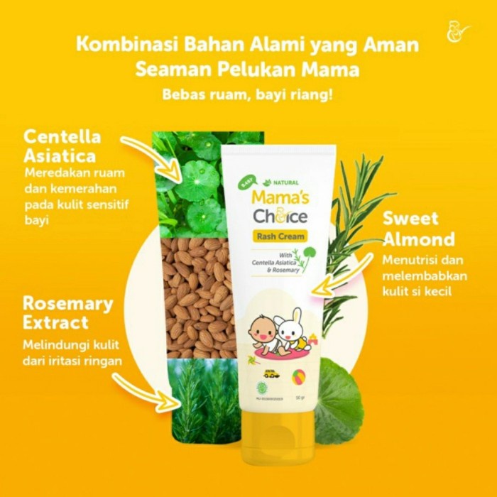 MAMA'S CHOICE Baby Rash Cream Diaper Cream Krim Popok Bayi Kulit Ruam