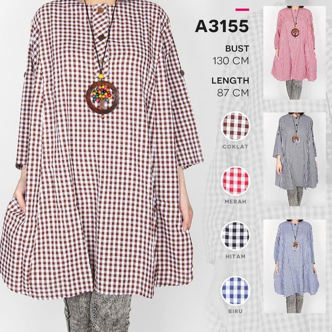 Maliju Tunik Jumbo Kotak Busui Katun - A3155