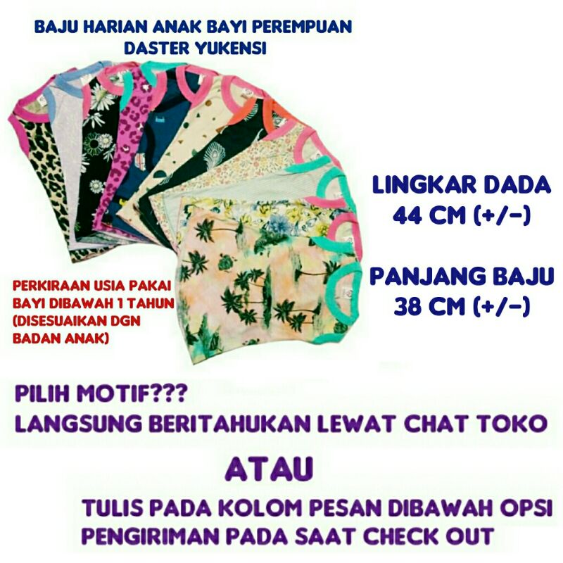 Daster Yukensi anak bayi perempuan dibawah 1 tahun fashion anak kekinian murah baju harian santai-1