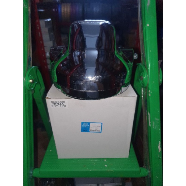 ￼LAMPU DEPAN NINJA SS HEAD LAMP NINJA SS BULAT CHROME KW SUPER KOMPLIT BOLA LAMPU FITTING LAMPU