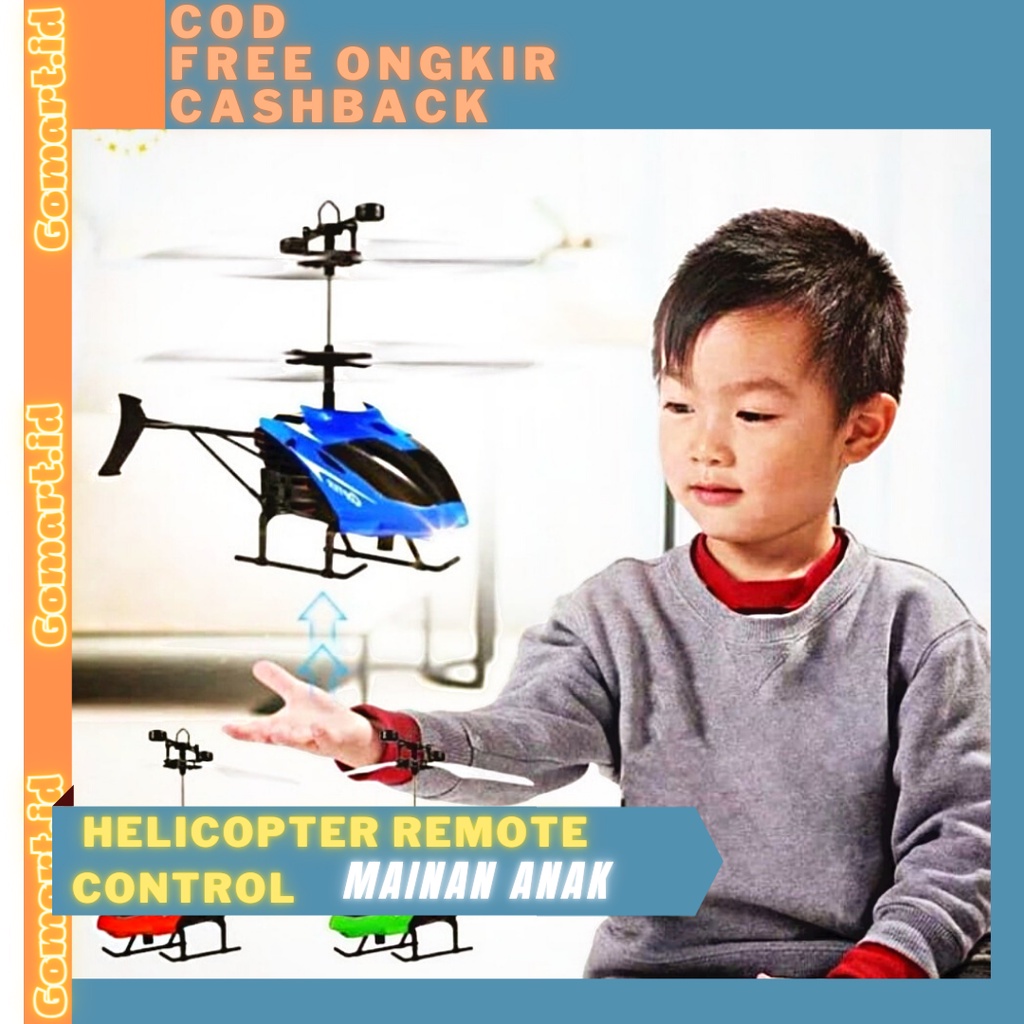 Mainan Helikopter Remote Control - Helicopter RC Sensor Tangan + Remote - Mainan Anak Pesawat Terbang