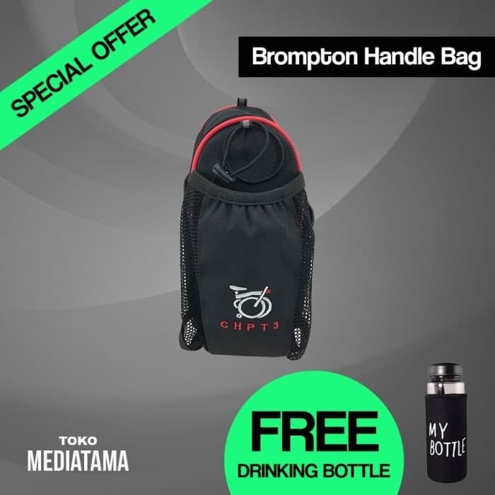Unik Brompton Tas stang HandleBar CHPT3 Dengan Tempat Air Minum Berkualitas