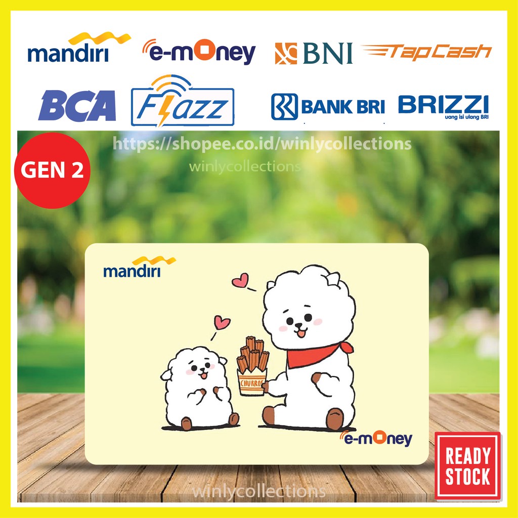 KARTU EMONEY ETOLL BT21 RJ BABY CUTE FLAZZ BCA GEN 2 MANDIRI TAPCASH BNI BRI BRIZZI - 1 SISI