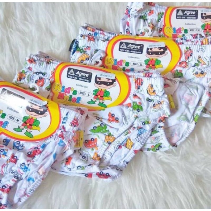 3PCS CELANA DALAM ANAK COWOK/CD AGREE JEPIT XL DAN XXL/CELANA DALAM PUTIH