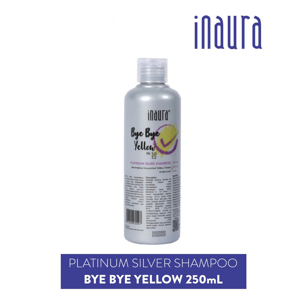 Inaura Bye Bye Yellow Platinum Silver Shampoo 250mL