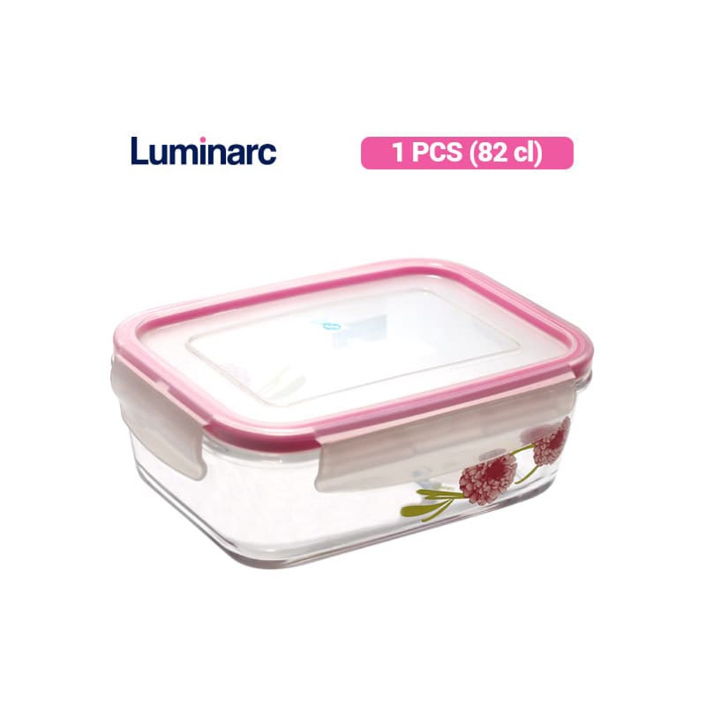 Luminarc Penyimpan Makanan Pure Box Dahlia Rect 82 Cl/Pcs