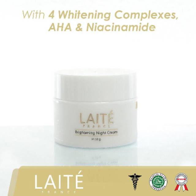 Whitening Brightening Night Cream Laite SKINCARE / BPOM MUI / Krim Malam Glowing