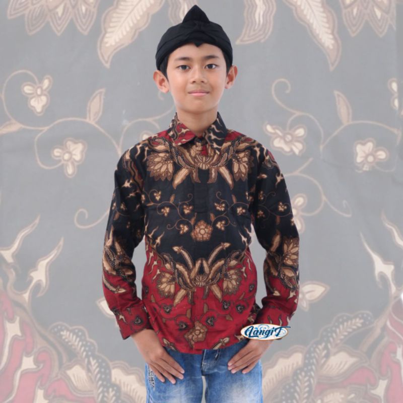 Kemeja batik anak laki-laki termurah lengan panjang umur 2-12th best seller