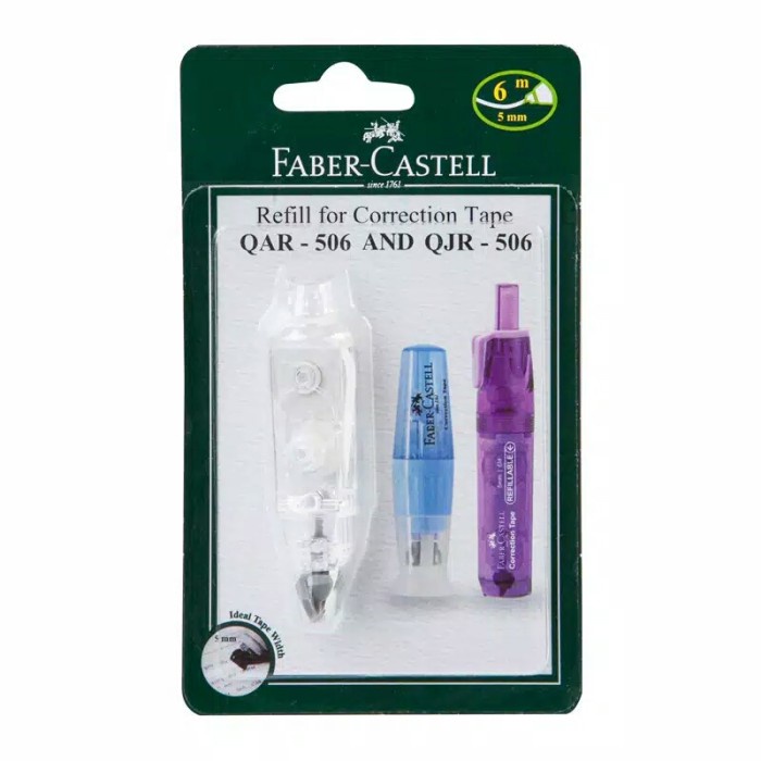 

TULIS-ALAT- REFILL CORRECTION TAPE FABER CASTELL QJR-506/QAR-506/QBR-506/QDR-506 -ALAT-TULIS.