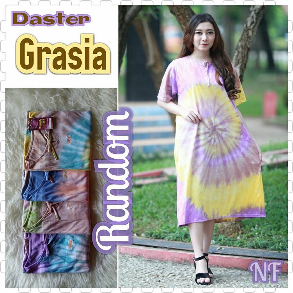 Diva Daster kaos pelangi  tiedye batik adem murah Shopee 