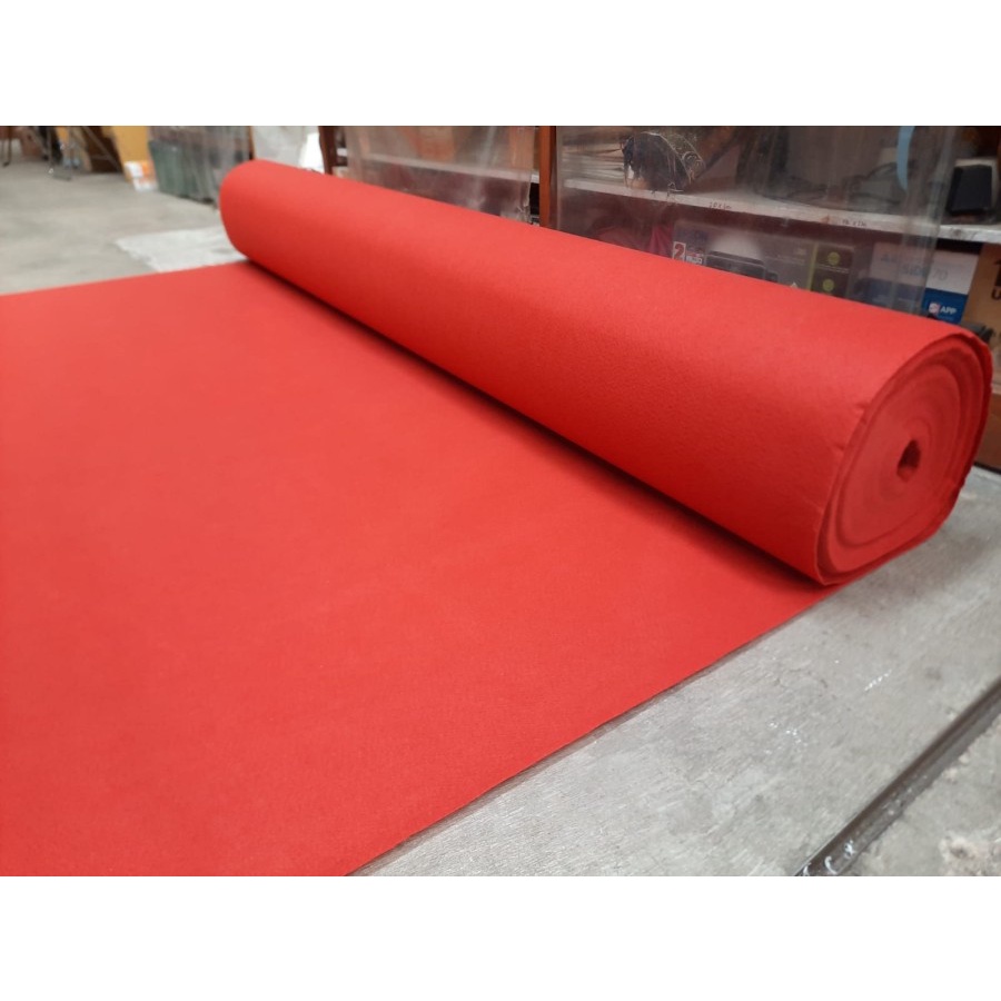 Karpet Bludru Polos 1x3m [METERAN] Bulu CAYLA RED Lebar 3 meter, Murah, Pameran, Exhibition, Alas duduk, Kasur-1