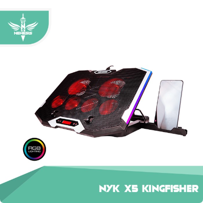 COOLING PAD GAMING NYK Kingfisher X-5 Kipas Pendingin Laptop 6 Fan X5