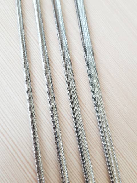 Kalung Pipih Tebal Titanium Silver Import Anrikarat selamanya