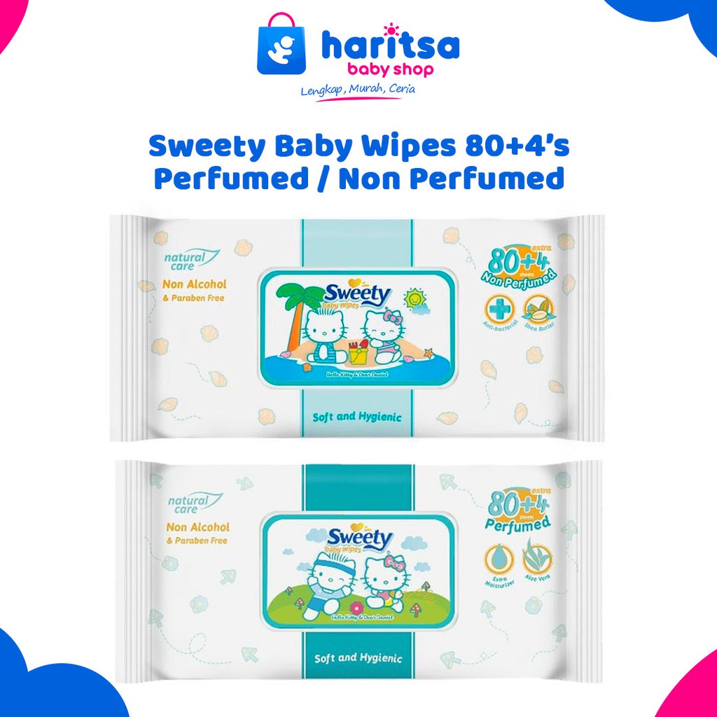 Sweety Baby Wipes Tissu Basah Parfum Non Perfumed 72 s