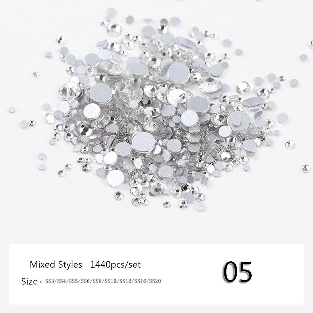 TOP 1440pcs/bag Nail Rhinestones 3D DIY Red Mix Sizes Nail Art Decoration