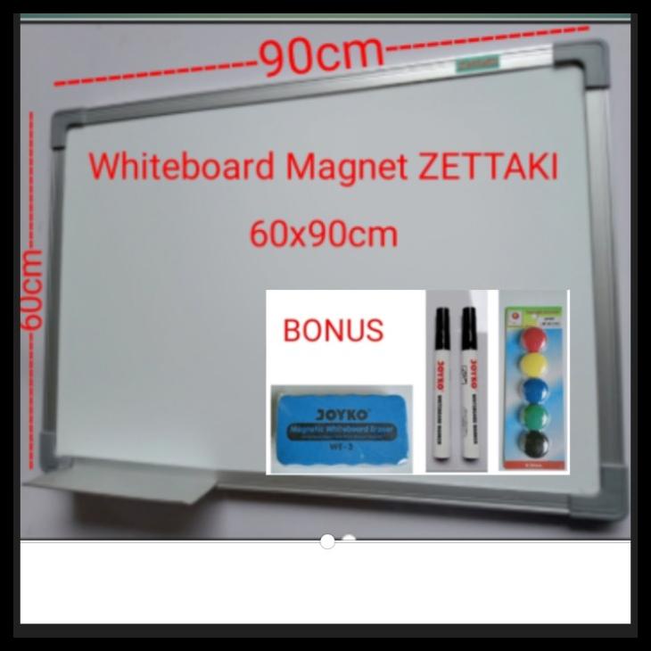 

PAPAN TULIS WHITEBOARD GANTUNG SINGLE FACE ZETTAKI 60X90CM KODE 1012