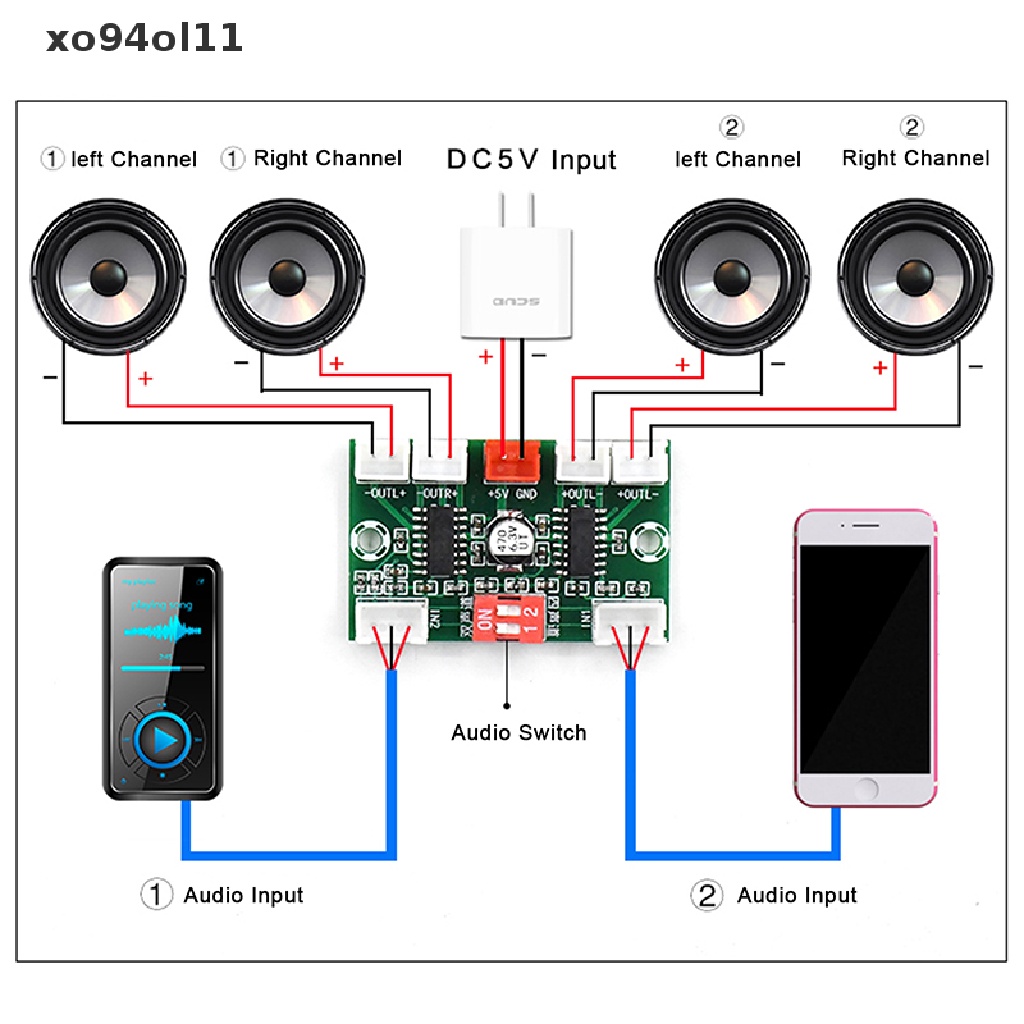Pam8403 Papan Amplifier Audio Digital Mini 4 Channel 3wx4 DC 5V Stereo Sound