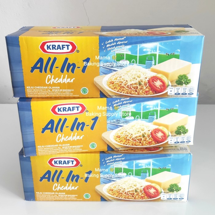 

Keju- Kraft Keju Cheddar Cheese Kraft All In 1 All In One 1 Kg -Keju.