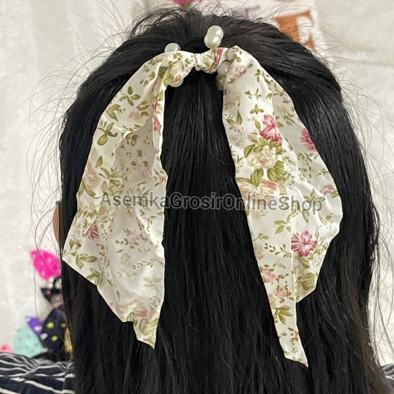 Ikat Rambut Pita Mutiara Pearl Gelang Tangan Aksesoris