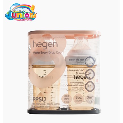 Hegen Pcto Feeding Bottle PPSU 2 Pack 150ml (5oz) / 240ml (8oz)