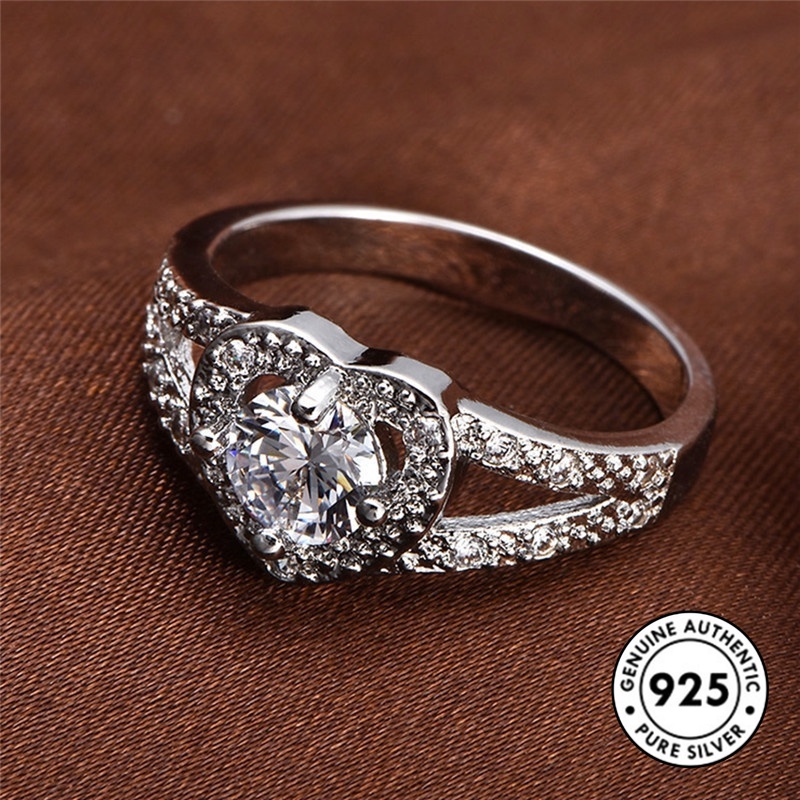 Cincin Silver S925 Bentuk Hati Gaya Klasik Elegan Untuk Wanita