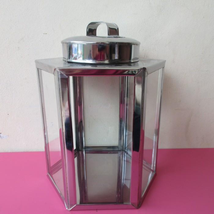 Kaleng Stainless Segienam/Kaleng Kaca/Kaleng Krupuk/Souvenir 18X20