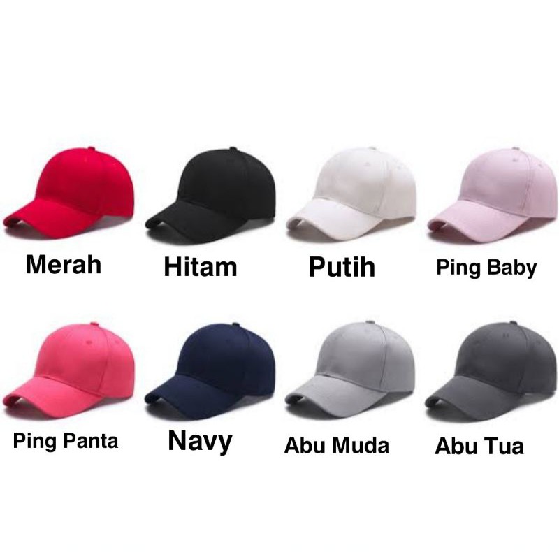 topi polos baseball bahan twil grosir bandung