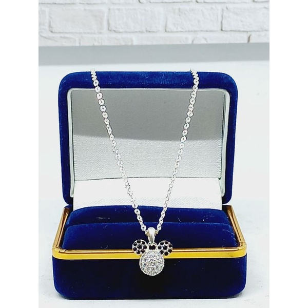 Kalung nori ukir anak +liontin mickey mp/kalung perak asli silver925 lapis emas/kalung fashion anak