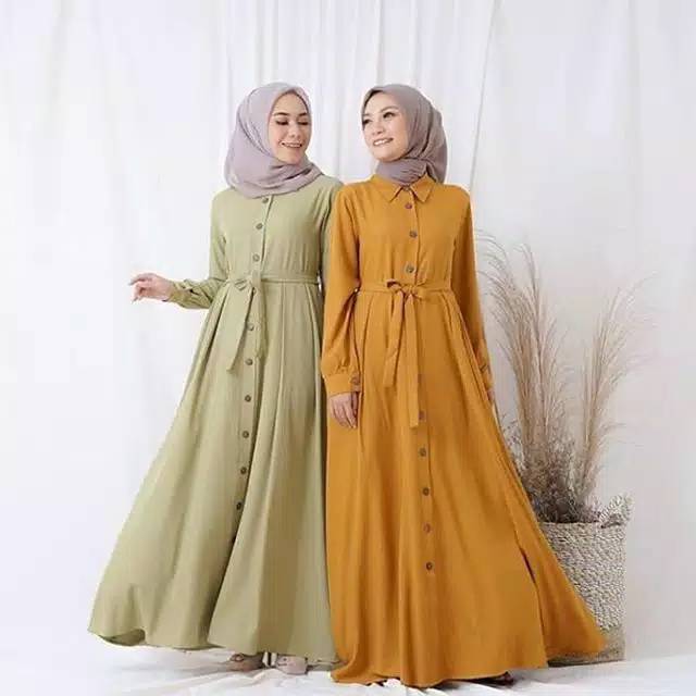 GAMIS NIBRAS BASIC NBC 01 HITAM BAHAN MOSCREPE POLOS CANTIK ADEM BUSUI FRIENDLY MURAH STYLE