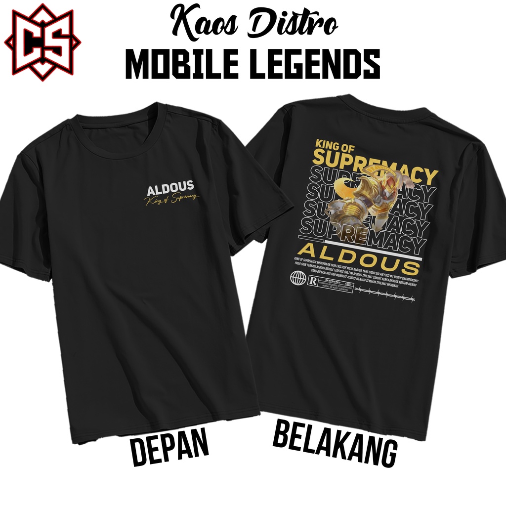 KAOS DISTRO MOBILE LEGENDS HERO SKIN ML ALDOUS (KING OF SUPREMACY) AESTHETIC STREETWEAR DESIGN KEKIN