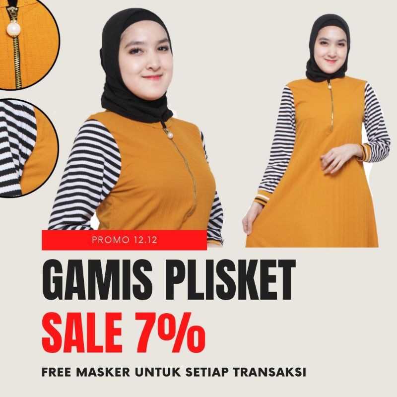 Baju Terlaris Gamis  Wanita  Busui Plisket Full Depan 