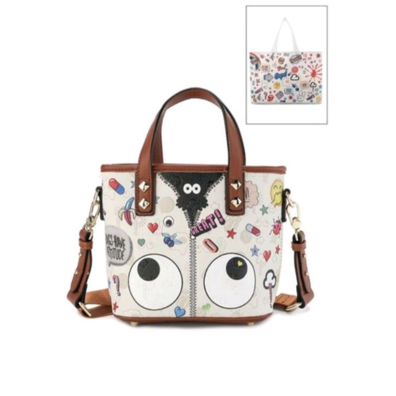 Huer Gefhy Eye Theme Printed mini tote bag