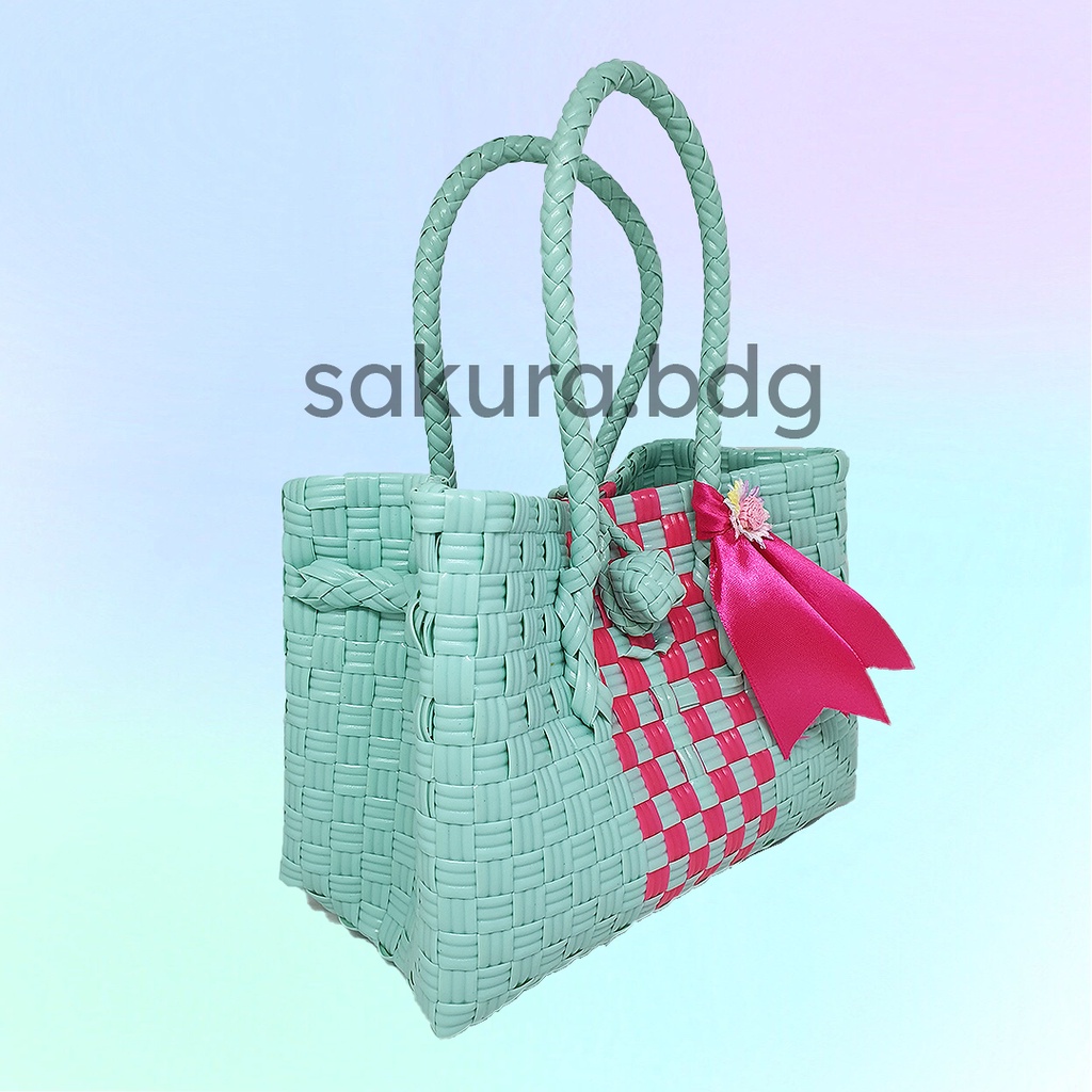 TP1S - Tas plastik jali premium S 20x10x15 cm tas anyaman wanita belanja parcel hampers hantaran ses