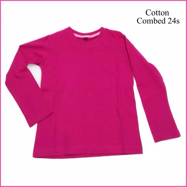 BAJU ANAK TANGAN PANJANG PINK  FANTA  S M L XL COTTON COMBED 