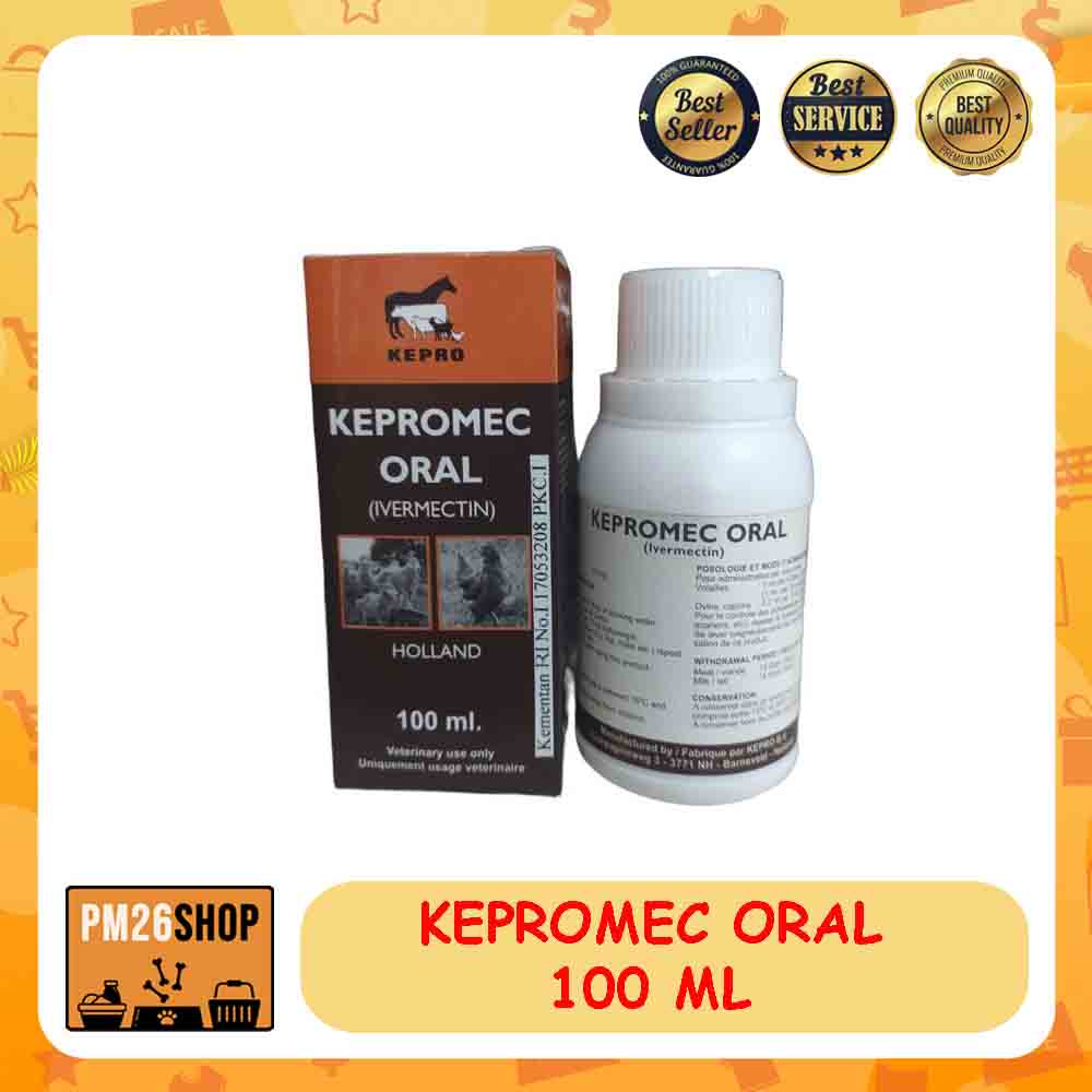 KEPROMEC ORAL 100 ML Obat Kutu Scabies Gudik Cacing Hewan