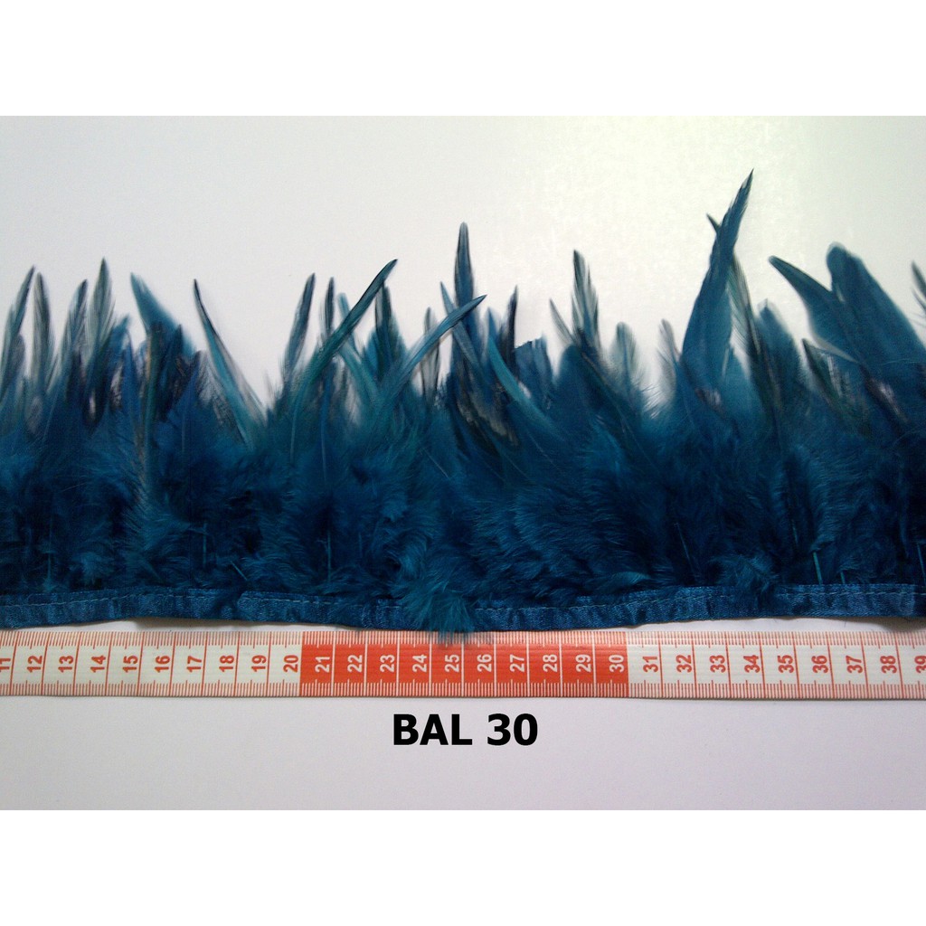 (1 yard) Bulu Ayam Lancip Biru Kehijauan BAL 30 | Toko Bahan Craft | Ikeya Pusat Pita