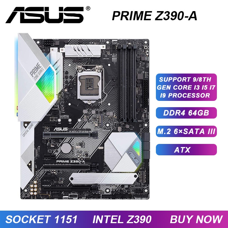 PREORDER 1151 Motherboard ASUS PRIME Z390-A Motherboard 1151 DDR4 Intel Z390 64GB PCI-E 3.0 USB3.1 A