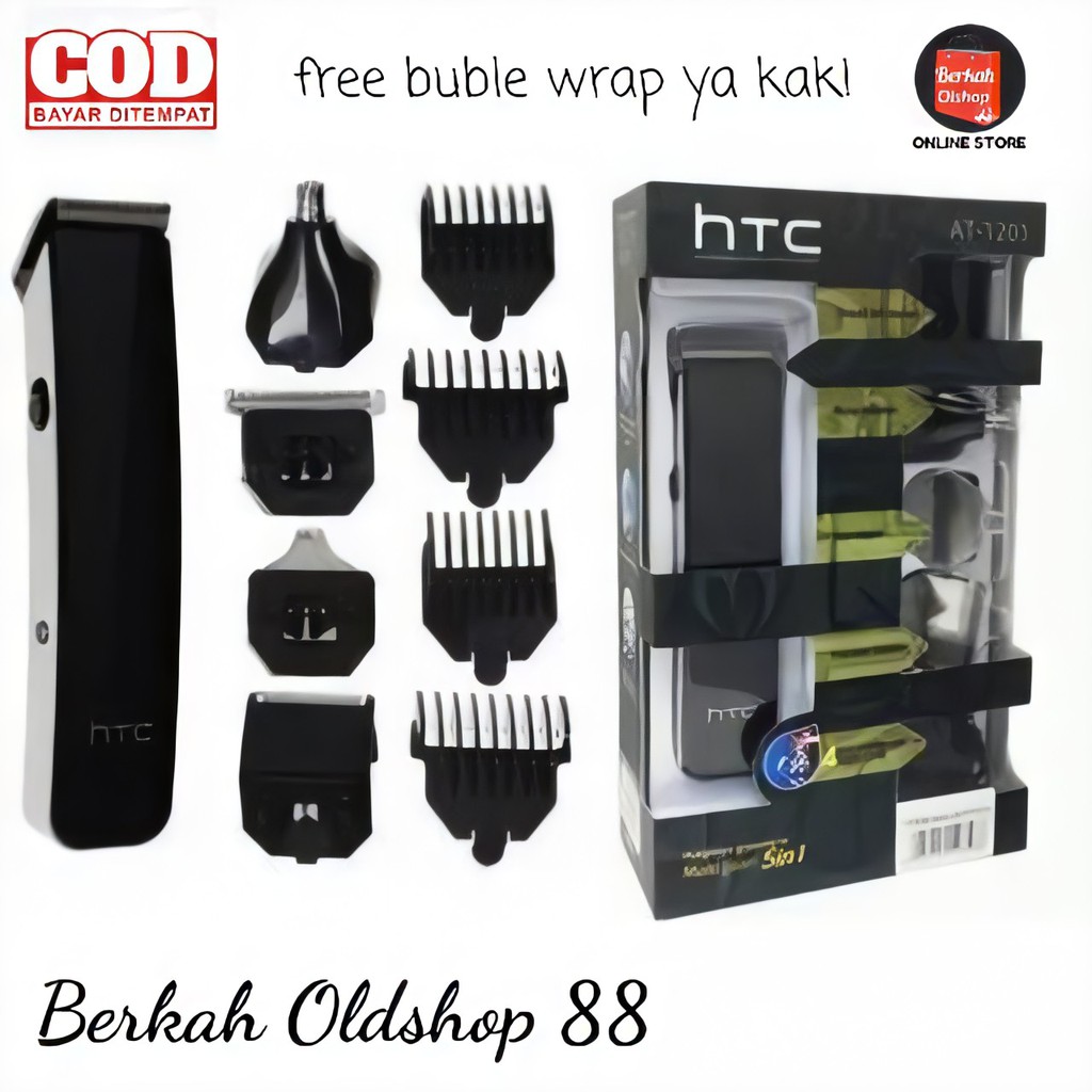 Berkah Oldshop 88 - Hair Clipper Trimmer HTC AT-1201 Alat Mesin Cukur Rambut Multigroom 5 in 1 Professional Hair Clipper Trimmer