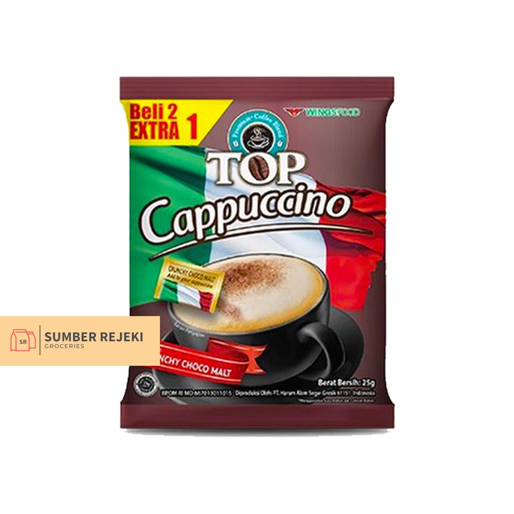 

TOP COFFEE CAPPUCCINO RENTENG isi 10+5 sachet x 25gr GROSIR & ECER