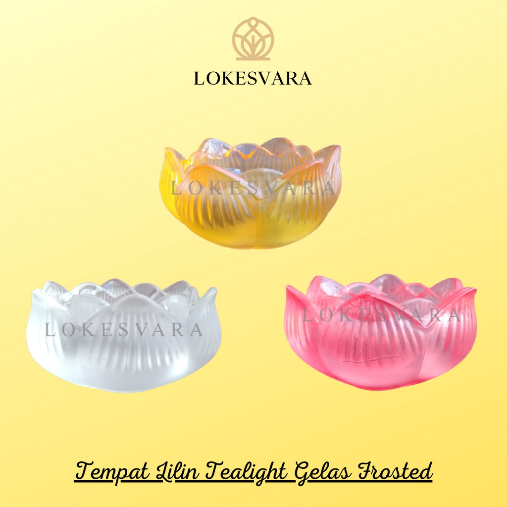 Tempat Lilin (Candle Holder) Tealight Gelas Frosted